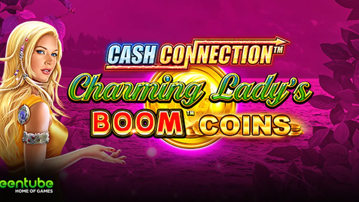 Interface vibrante do slot Cash Connection Charming Lady’s Boom Coins